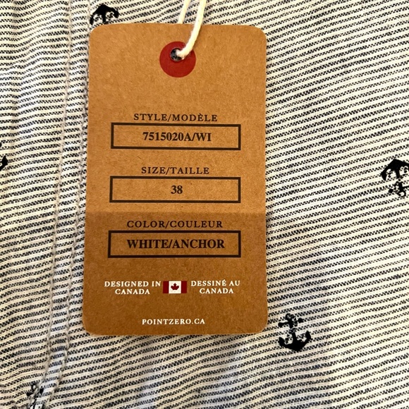 POINT ZERO - Linen shorts - White And blue - Anchor SZ 38 - Picture 3 of 4